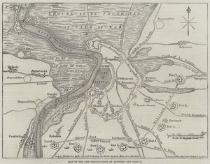 Kaart van de nieuwe vestingwerken van Antwerpen